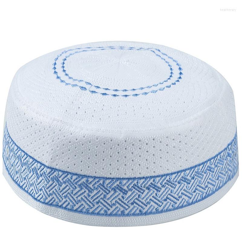 

Ethnic Clothing Trendy Blue Cotton India Muslim Caps For Men Embroidery Kippah Topi Prayer Hats Saudi Arabia Jewish Homme Juif