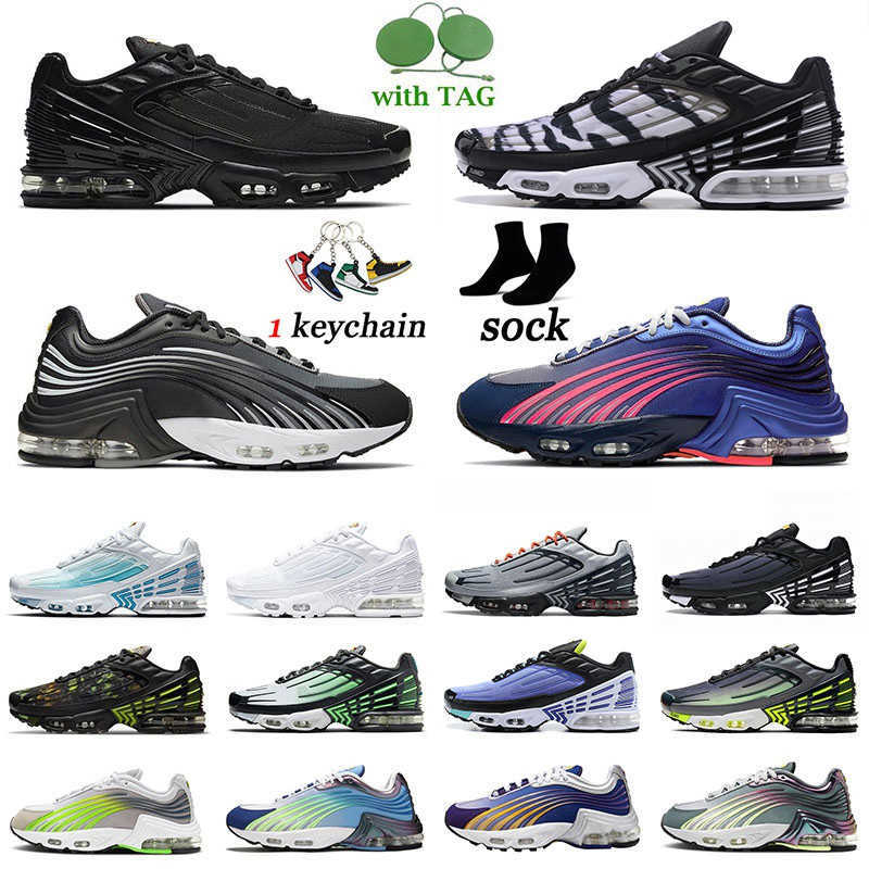 

TN 3 Tuned Plus 2 Men Women Running Shoes Big Size Us 12 Laser Blue Triple Black All White Wolf Grey Obsidian Ghost Green Tiger Volt Neon, 39-46 black with blue lace