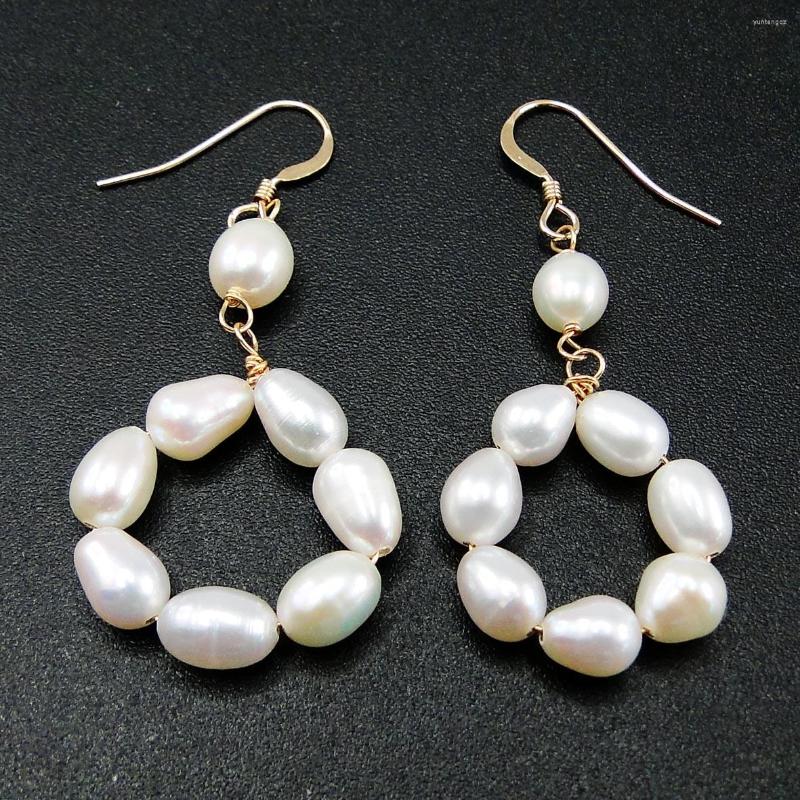 

Dangle Earrings Women Jewelry 14K Roll Gold Freshwater Pearl Drop For Gift / Party Engagement Birthday