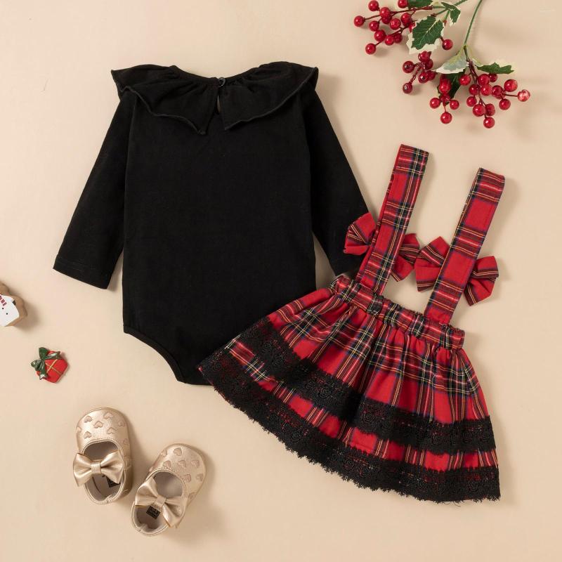 

Clothing Sets CitgeeAutumn Christmas Kid Girls Long Sleeve Tops Skirt Suit Buttons Shirt Casual Loose Spring Suspender Dress Xmas Clothes, Picture shown