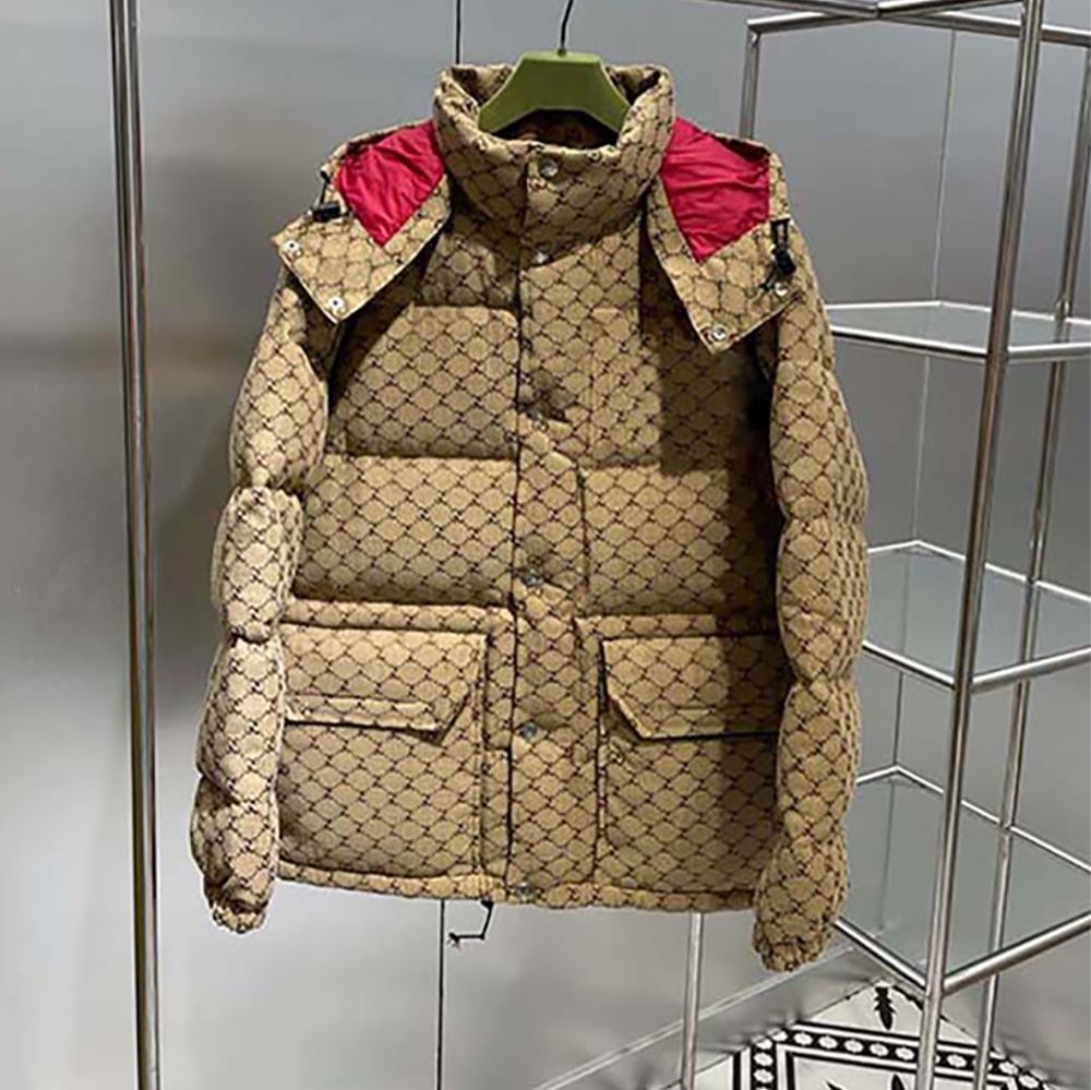 

Men's Down Puffer Jackets Womens Full Print Parkas Coat Man Long Style Jacket Trendy Hooded Coats Unisex Embroidery Pattern Outerwear Clothing