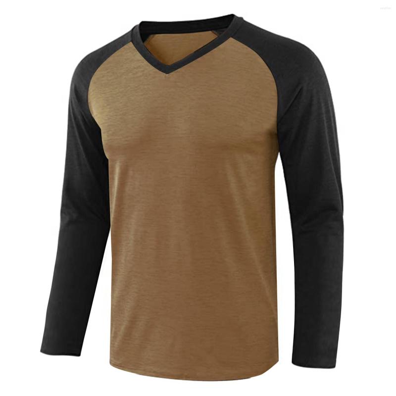

Men's T Shirts Color Insert T-shirt Casual Men's Top Assorted Blouse Shoulder Long Sleeve, Black