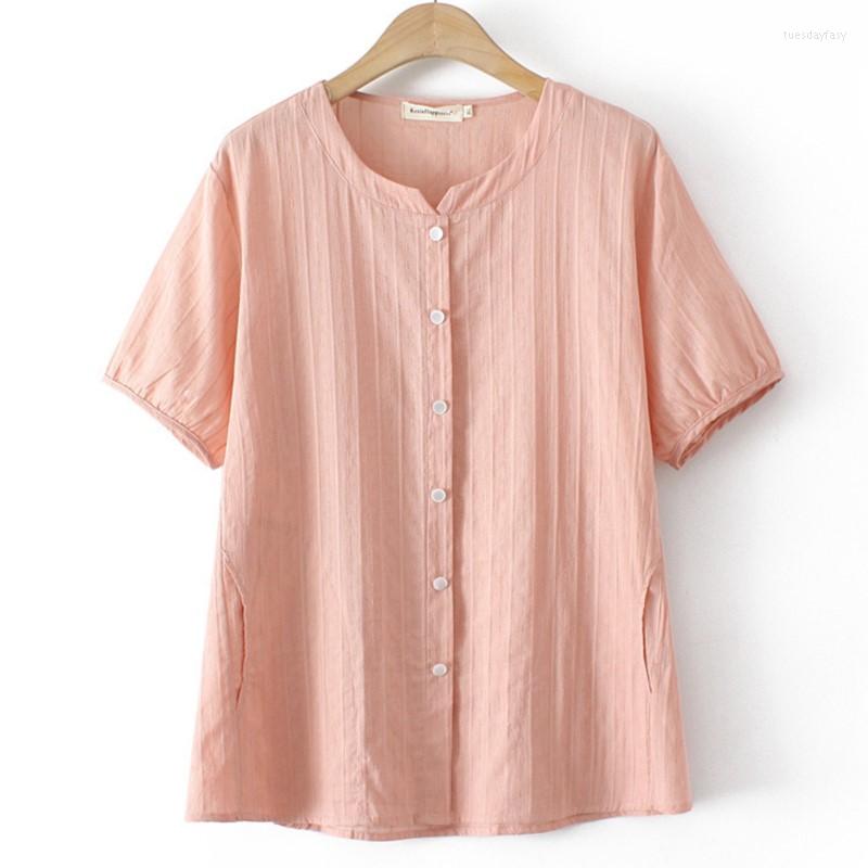 

Shirt 100KG Plus Size For Women Clothing Fashion Cotton Jacquard Thin Tops Casual Curve Tees Summer 2022, Green