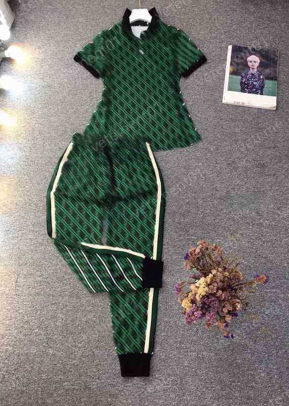 

Womens Two Piece Pants Green Classic Stripe Print Graphic T-Shirt And Track Pants 2 Piece Sets Luxury Designer Tracksuits Women Clothing, 15