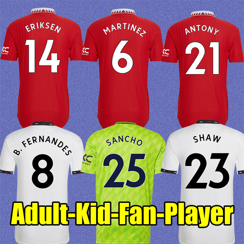 

22 23 ANTONY SANCHO CASEMIRO soccer jerseys Fans Player version WOMEN MANS UTDS FERNANDES MANCHESTERS SHEW RASHFORD football top shirt 1103 Soccer Jerseys, Away player epl