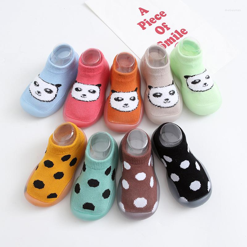 

First Walkers Baby Socks Shoes Boy Girl Floor Animal Handmade Soft Sole Born Infant Crib, Yellow blackdots