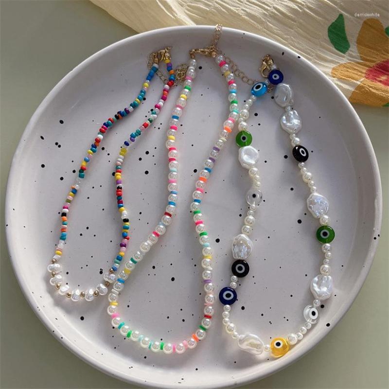 

Choker Fashion Simple Sweet Lovely Candy Color Beaded Niche Design Sense Personality Geometric Street S Lady Temperament Necklace