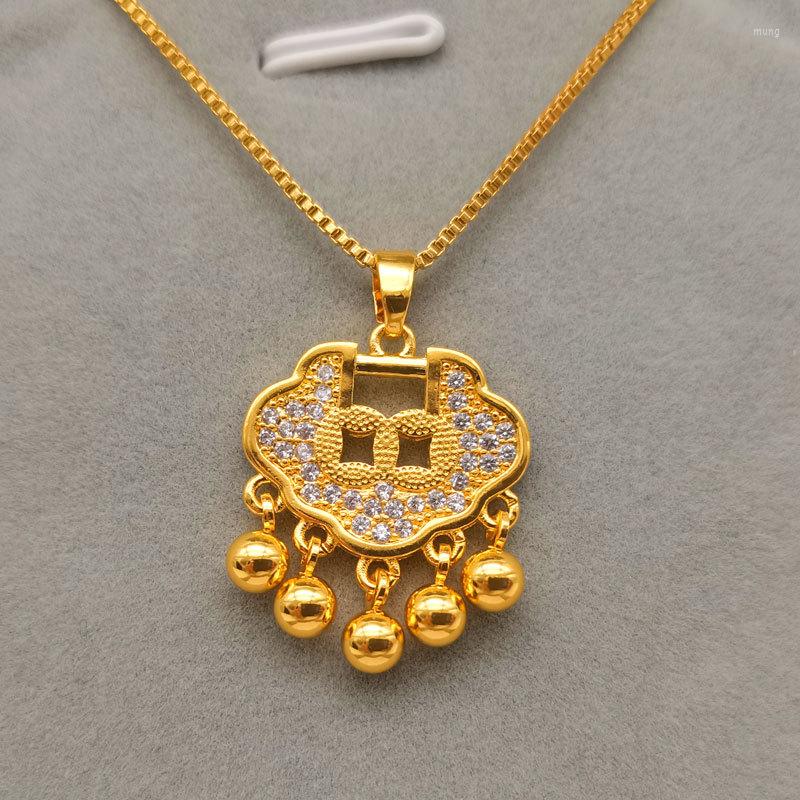 

Choker -selling Micro-inlaid Long-life Lock Pendant Vietnam Shajin Adults And Children With The Same Necklace