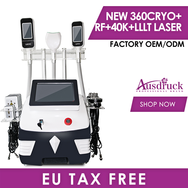 

New Design 360 Cryo 3handles Double Chin Freeze Fat Freezing Rf Vacuum Cavitation LLLT Laser Therapy Cryotherapy Cellulite Machine
