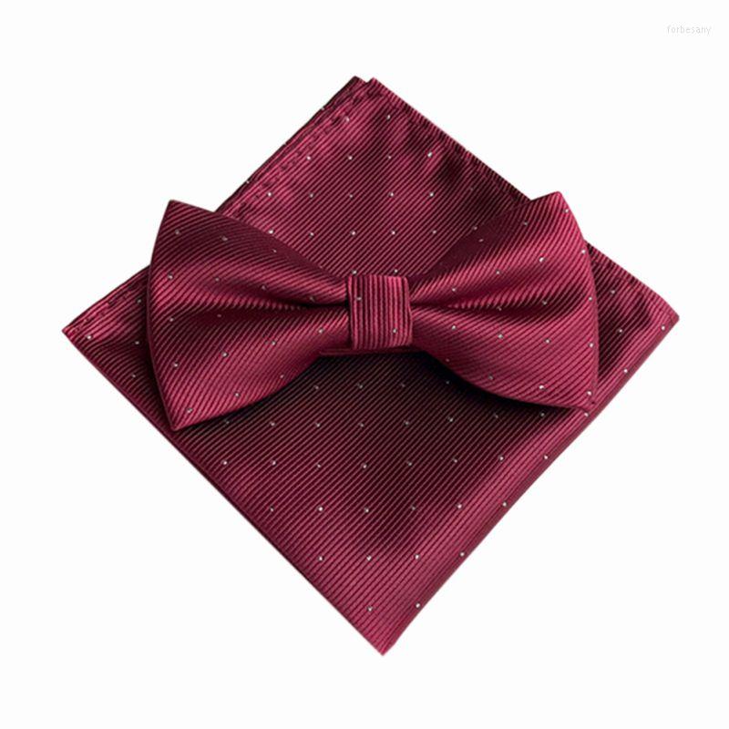 

Bow Ties ROPALIA 7 Color Men's Set Groom Gentleman Dots Cravat And Pocket Towel Handkerchief Wedding Party Business T7