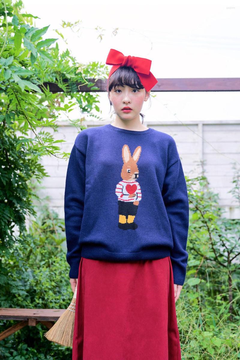 

Women's Sweaters 2022 Women Stretch Loose Chic All-match Knit Pullover Jacquard Cartoon Sweater Thick Knitted Jumper, Blue