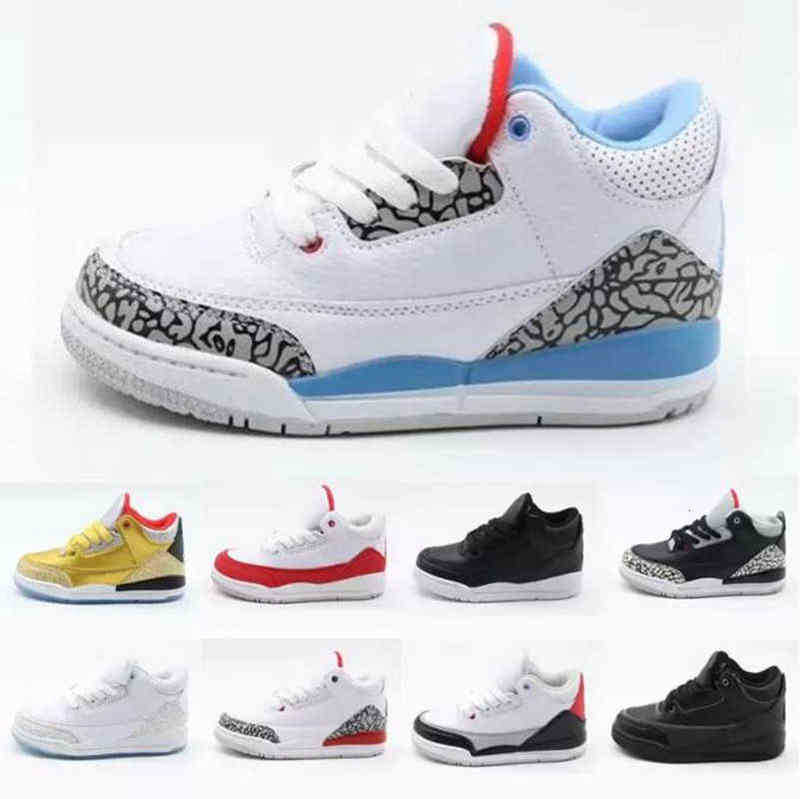 

Jumpman 3 Space Classic Jam Kids Sports Basketball Shoes Designers III Toddler Blue Black Cement Red Court Purple UNC Children's Sneakers Size 25-35