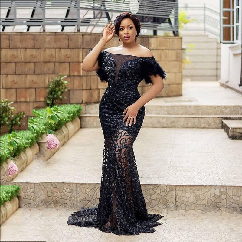 2023 Plus Size Arabic Aso Ebi Evening Dresses Luxurious Mermaid Sexy off shoulder Beaded Sequins Prom Formal Party Second Reception Gowns Dress-image-815459522