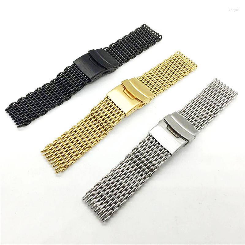 

Watch Bands Wholesale 10PCS/Lot 18MM 20MM 22MM 24MM Solid Stainless Steel 304 Strap Band Mesh Web