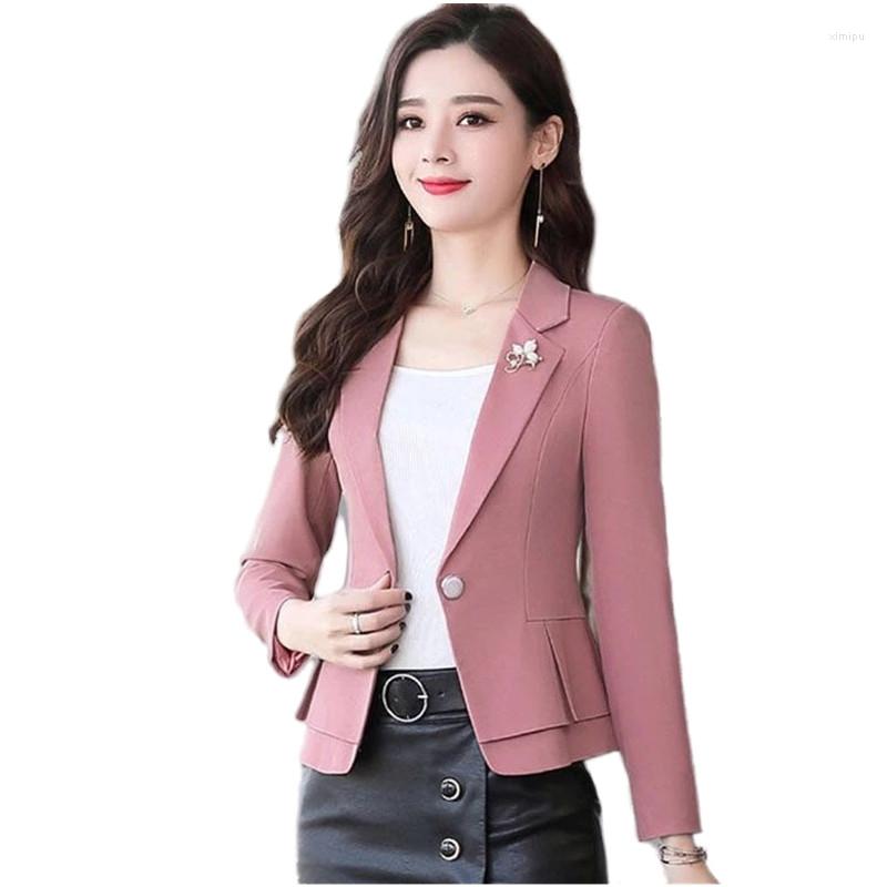 

Women's Suits Fashion Small Suit Jacket Office Ladies Short One Button Long-sleeved Slim Blazers Clothing Purple, Beige