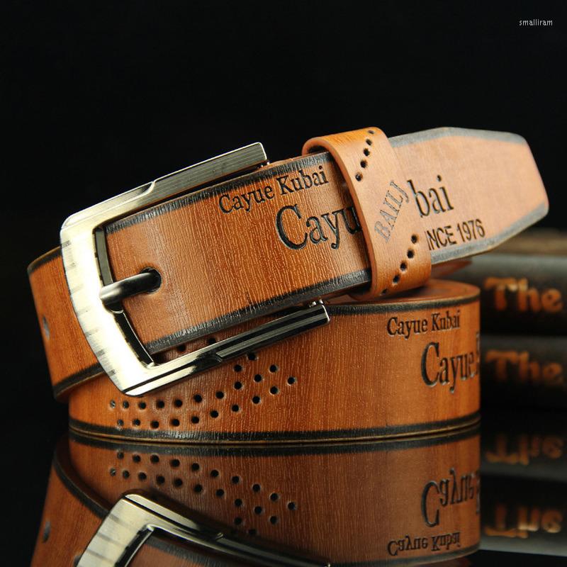 

Belts For Men Pin Buckle Letters Jeans Belt Casual Fashion Antique Retro Hollow Good Quality Male Burst Models 2022, Black