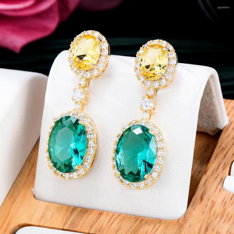 

Dangle Earrings Soramoore Trendy Luxury Brightly CZ For Women Wedding Cubic Zirconia DUBAI Bridal Earring Jewelry Accessories