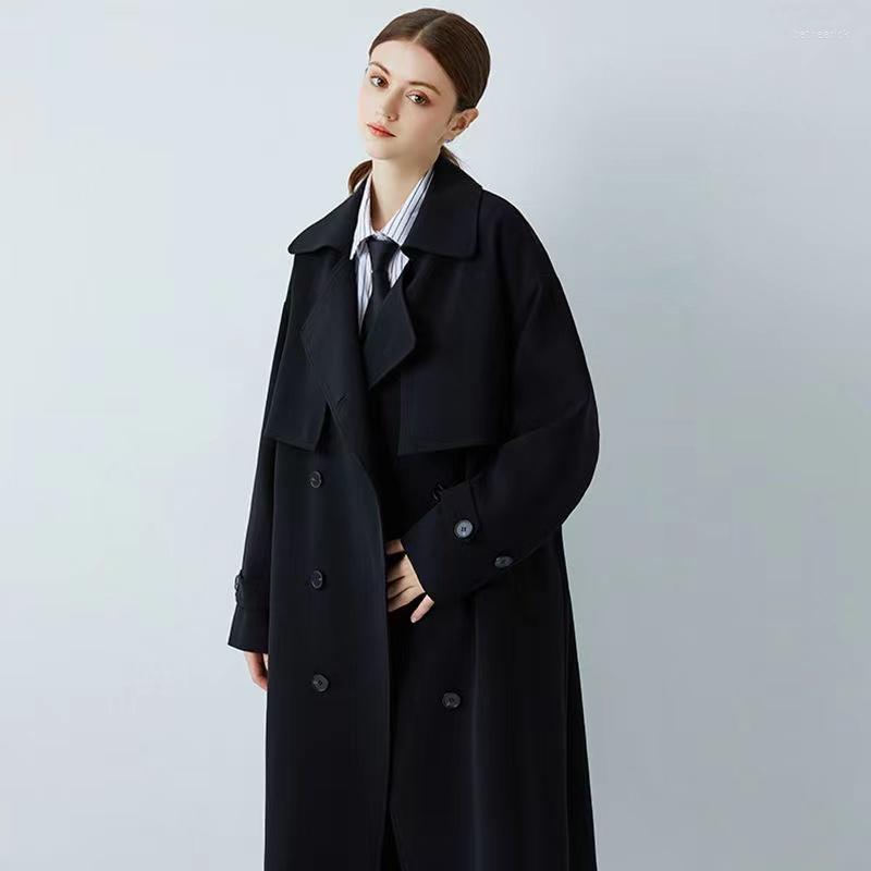 

Women's Trench Coats Women's Long Windbreaker Fashion Korean Street Style Black Loose Cape Casual Elegant Coat 2022