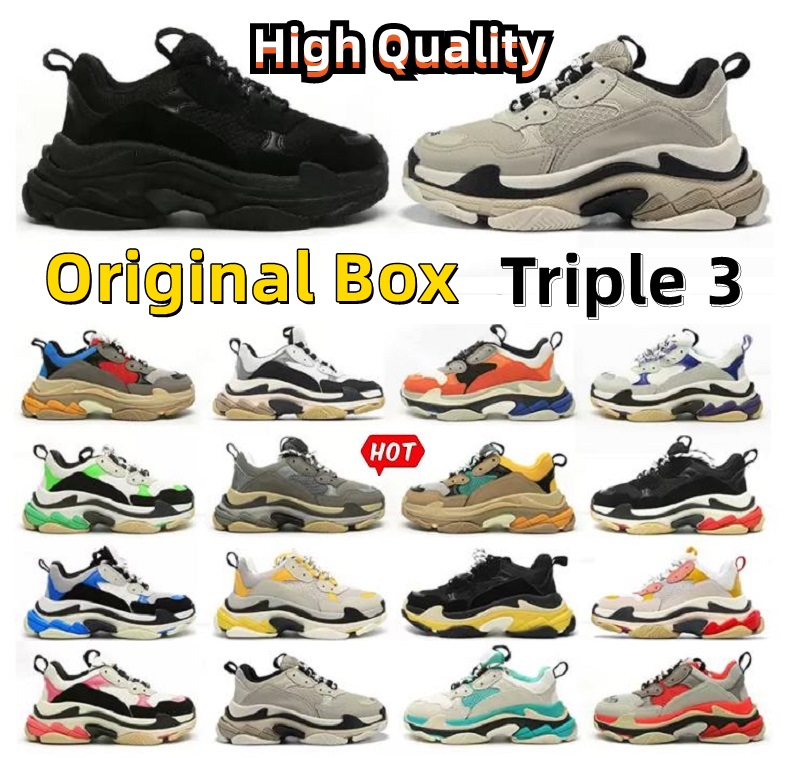 

2022 New Men Women Dad Shoes 17FW Triple S casual shoes Clear Bubble bottom mens Sneakers black red Old Grandpa Trainer chaussures 36-45, 25