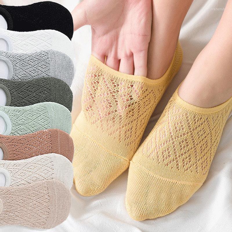 

Women Socks Solid Colors Mesh Non-Slip Invisible Summer Ankle Slipper Set Hollow Thin Breathable No Show Cotton Candy, Black