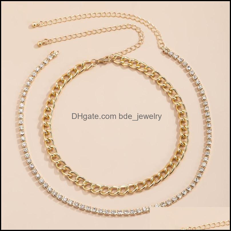 

Chokers Chokers Rhinestone Choker Chunky Statement Necklace For Women 2021 Mitlayer Gold Sier Collar Party Accessories Drop Delivery Dhfik