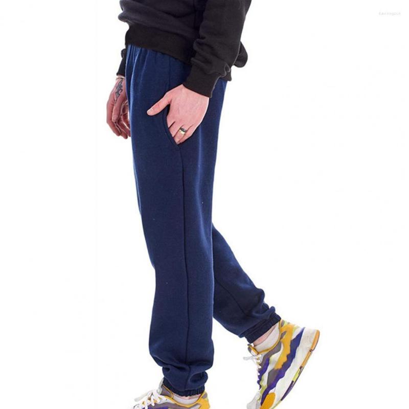 

Men's Pants Sport Plush Lining Male Men Sweatpants Thicken Lace-up, Black