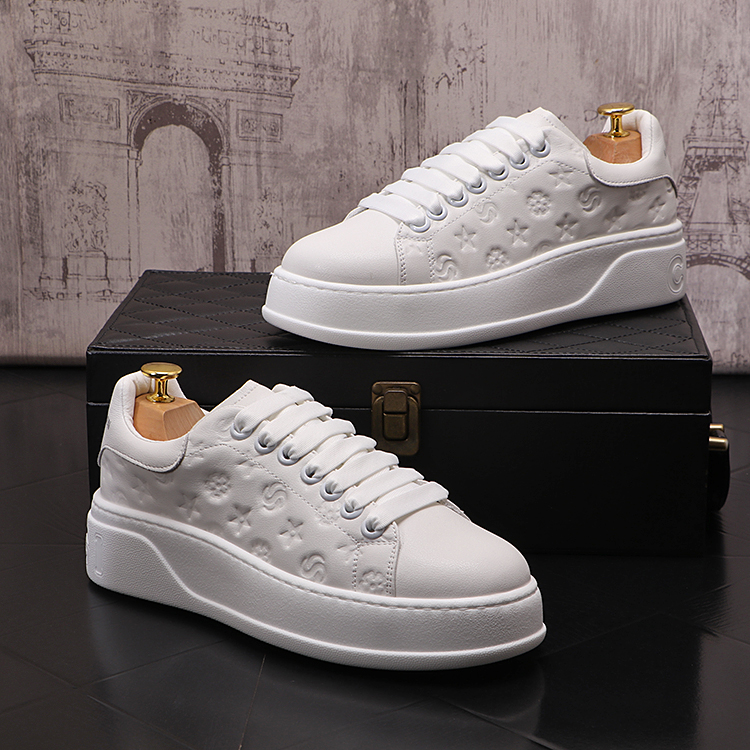 

Italian Designer Party Dress Wedding Shoes Fashion Non-Slip Outdoor Casual Leather Sneakers Round Toe Thick Bottom Business Leisure Driving Walking Loafers C25, White