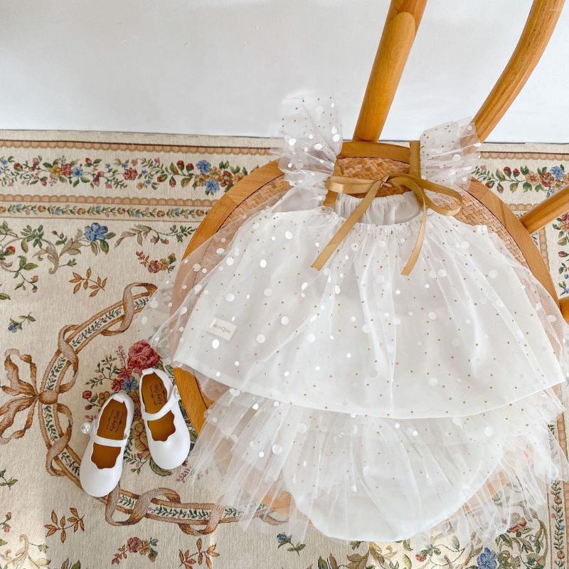 

Clothing Sets 0-3T Princess Baby Girl Dress Set Born Kid Clothes Summer Polka Dot Top Shorts Cotton Cute 2pcs Outfit