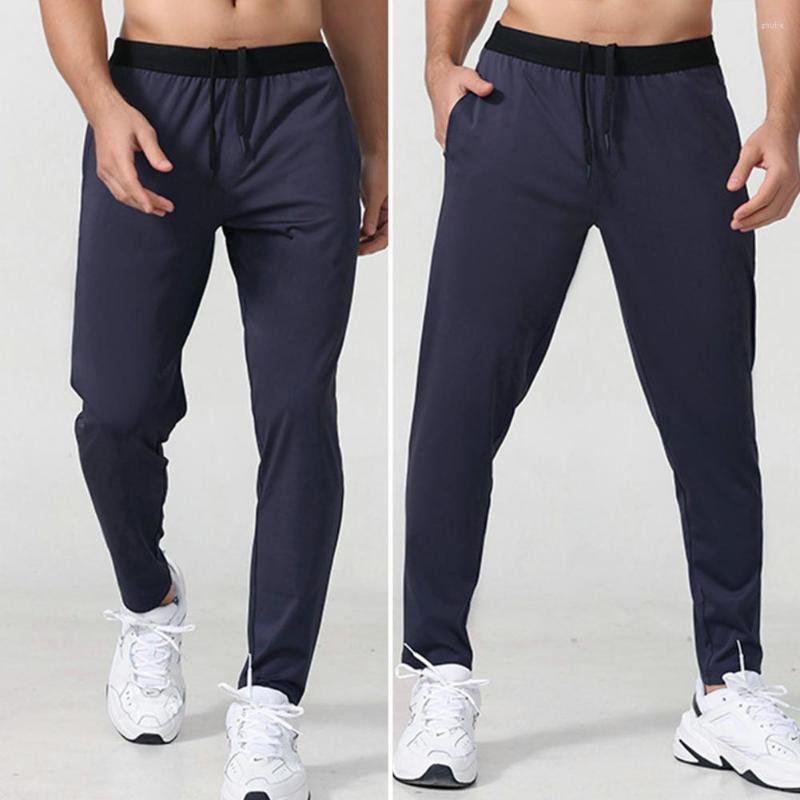 

Men' Pants Stylish Long Mid-Rise Ankle Length Men Casual Fitness Quick Drying Sweatpants Thin Sports Trousers For Daily Life, Black
