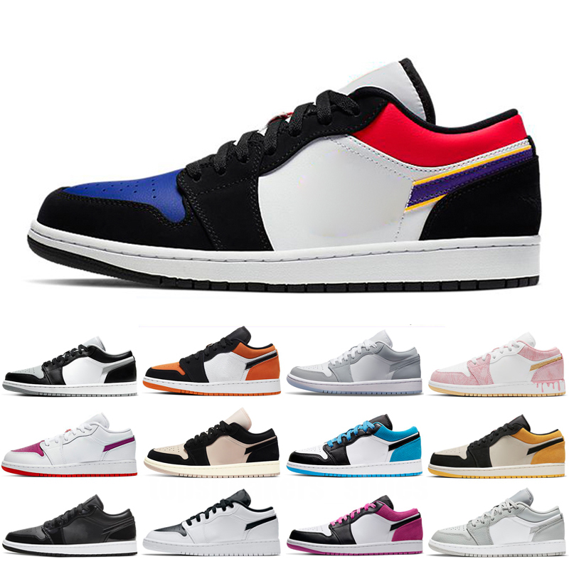 

2022 Jumpman Low 1s basketball shoes Top OG Fragment Designer University Blue UNC Black Shadow Light Smoky Grey men women sneaker Eur 36-46, Color 24