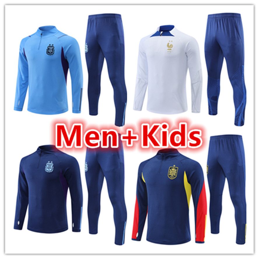 

2022 Argentina men kids soccer tracksuit training suit jersey set 22 23 mens football jerseys tracksuits jogging jacket sets survetement foot chandal futbol