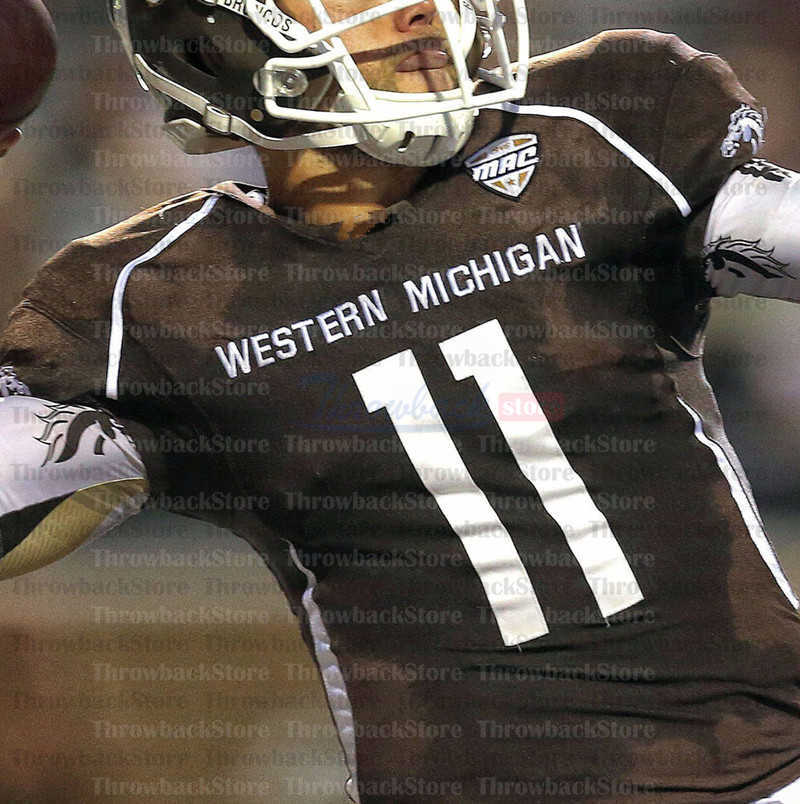 

American American Wear College Football College Football Wear Custom Western Michigan WMU College Football Jerseys Jon Wassink LeVante Bella, White iii