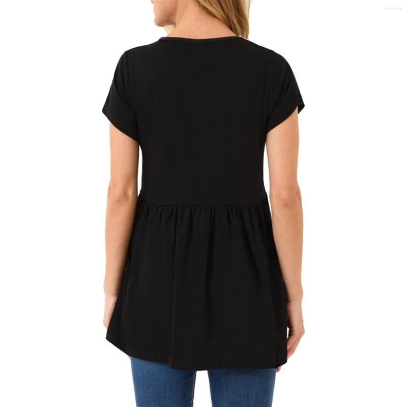 

Women's T Shirts Solid Color Womens Women Top V Neck Tie Waist Lace Short Sleeve Summer Shirt Medium, Black
