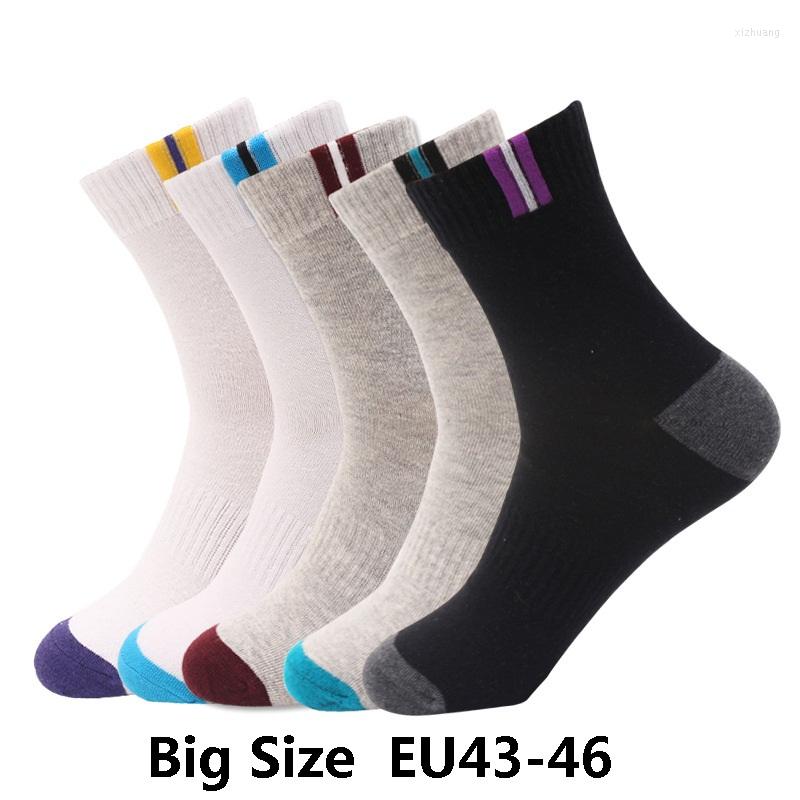 

Men's Socks 5 Pairs Mens Cotton Dress Plus Large Big Size EU 43 44 45 46 US10-13 Business Calcetines Male Man Men's Sox, Gray