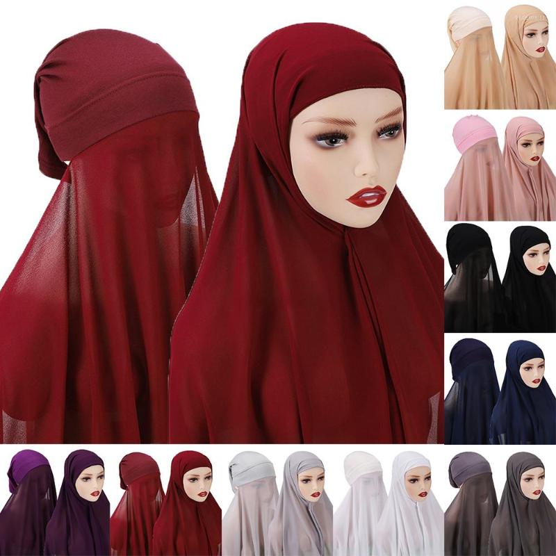 

Bandanas Muslim Women Bonnet Chiffon Shawl Head Scarf Underscarf Islam Inner Headband Stretch Hijab Cover Headwrap Turbante
