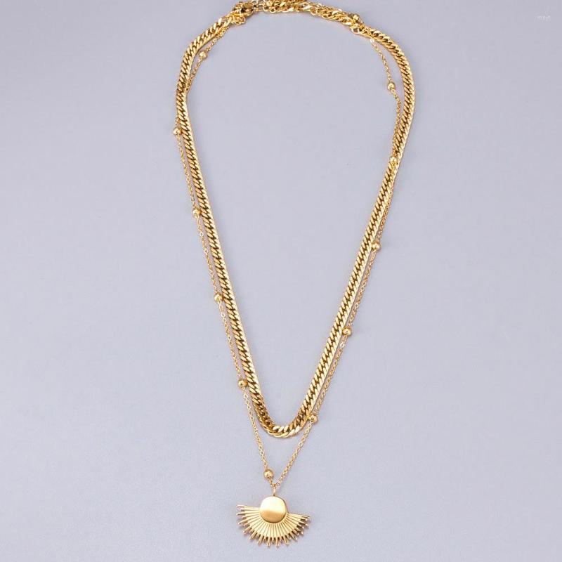 

Choker FINE4U N726 Dainty Layered Necklace Chunky Curb Link Chain Jewelry For Christmas Gift