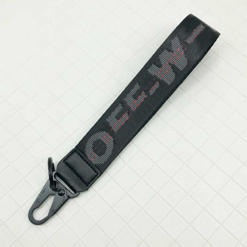 

White Fashion Luxury Keychains Brand Key Rings Clear Rubber Keys Ring Classic Men Women Canvas Keychain Embroidery Letters Pendant Belt 3.5x25cm Keyring F53v