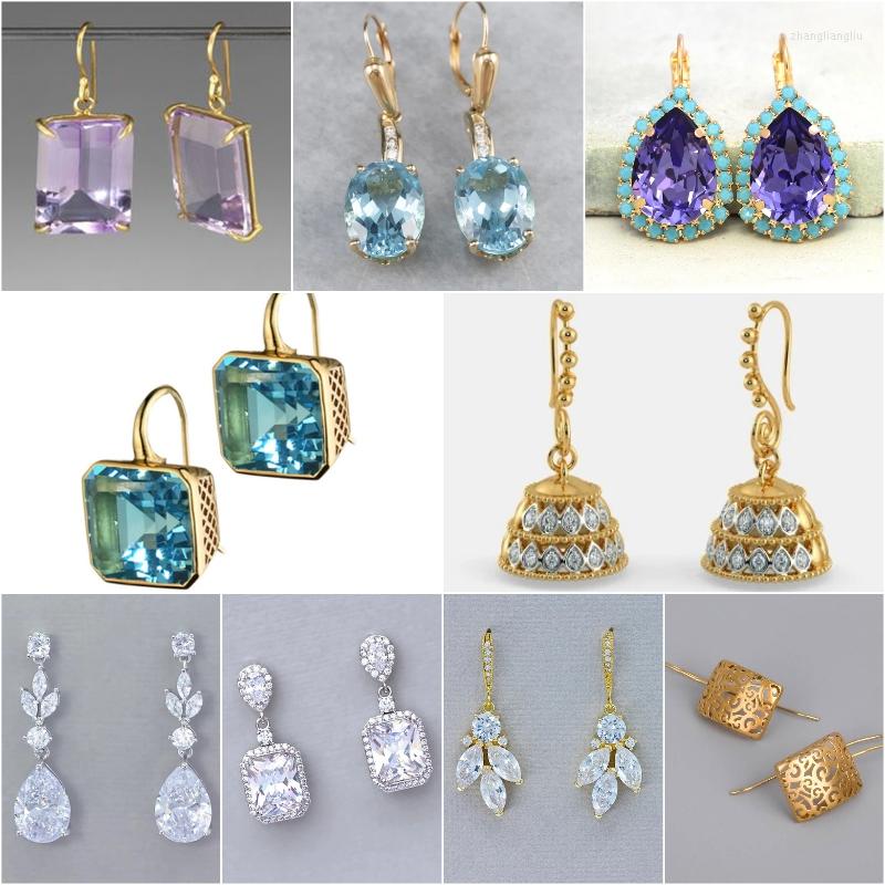 

Dangle Earrings Fashion Vintage For Women Party Jewelry Wedding Style Zircon Female Accessories Gift