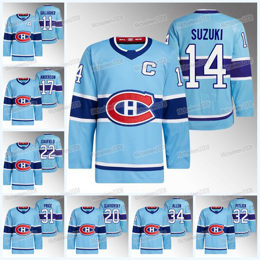 

Montreal Nick Suzuki Canadiens Jersey 2022-23 Reverse Retro Juraj Slafkovsky Cole Caufield Kirby Dach Jake Evans Rem Pitlick Mike Hoffman Arber Xhekaj Carey Price, White