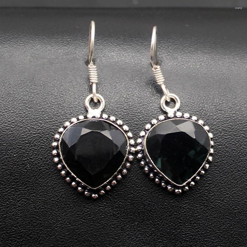 

Dangle Earrings Hermosa 49% OFF Heart Shape Vintage NavyTopaz For Women 1 1/2 Inch HP192