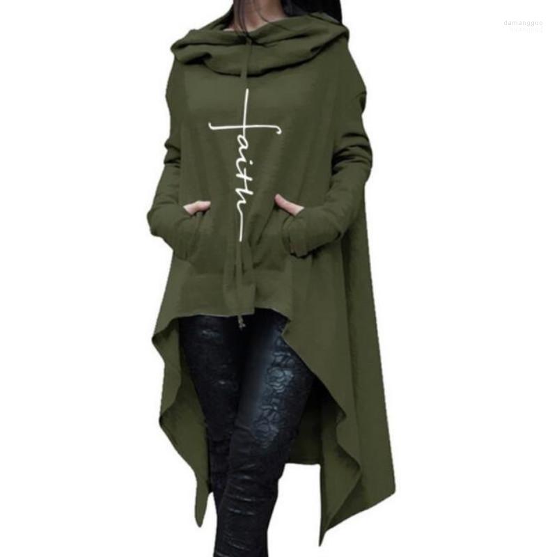 

Women' Hoodies Autumn Fashion Irregular Hem Cloak Long Women Plus Size 5XL Letter EmbroideredPullover Female Casual Sweatshirt Women, Gray