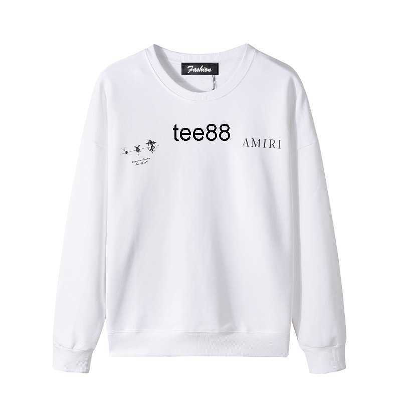 

22ss Trendy Brand Crew Neck Hoodie Print Pullover Loose Crew Neck amirs Sweatshirt, White
