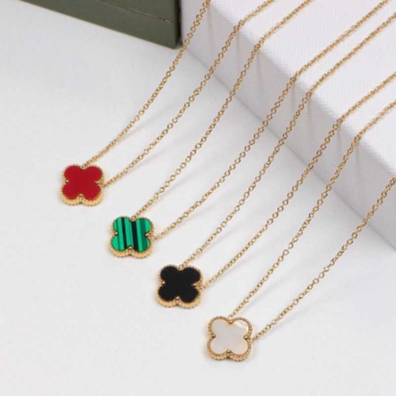 

Womens Luxury Designer Necklace Fashion Flowers Four-leaf Clover Cleef 14K Gold Necklaces Jewelry