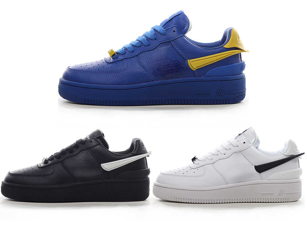 

AMBush x AF 1 Basketball Shoes Low Black White Blue Luxurys Designers Outdoor Sneakers With Box