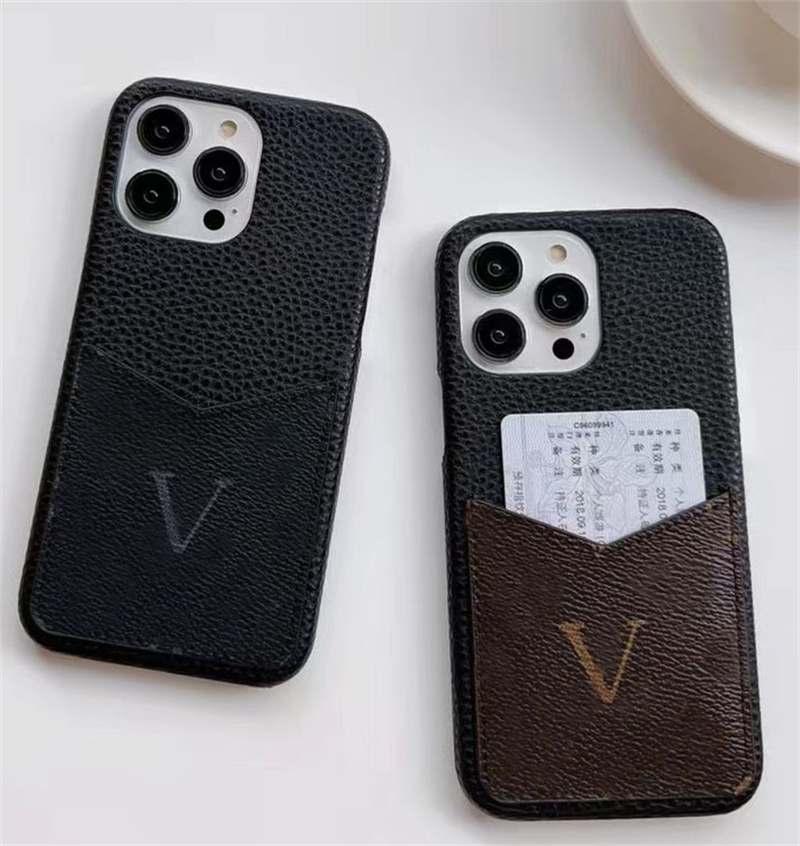 

Luxury Leather Phone Cases For IPhone 14 13 12 11 Pro Max 14Pro 14Plus 13Pro 13ProMax Letter With Card Pocket Designers Cell Phone Cases