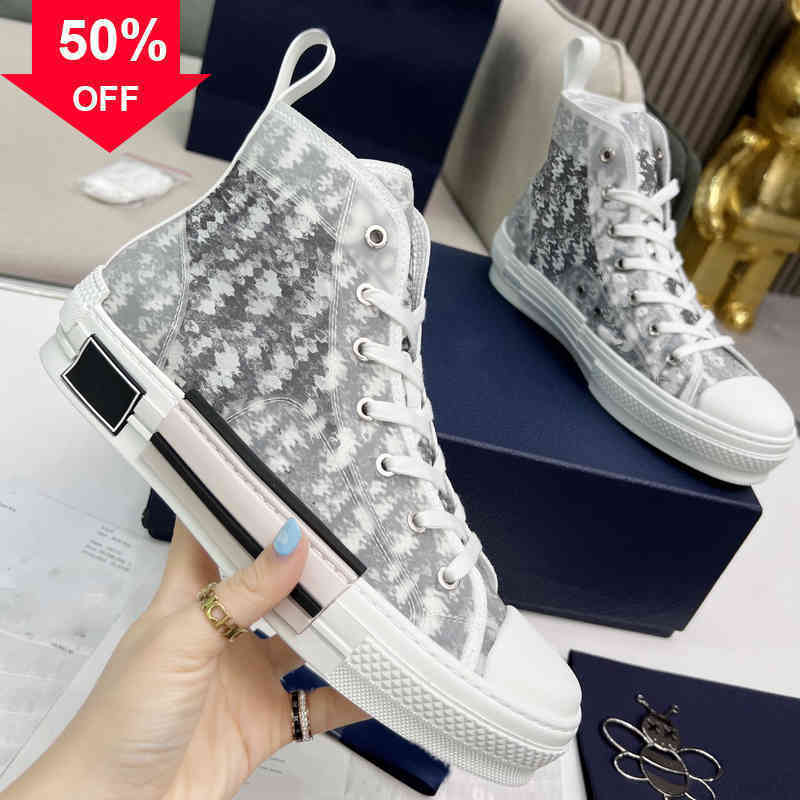 

Designers Shoes B23 Fashion Breathable High-Top Transparent Printing 35-46 Size Men Women 025O, As picture