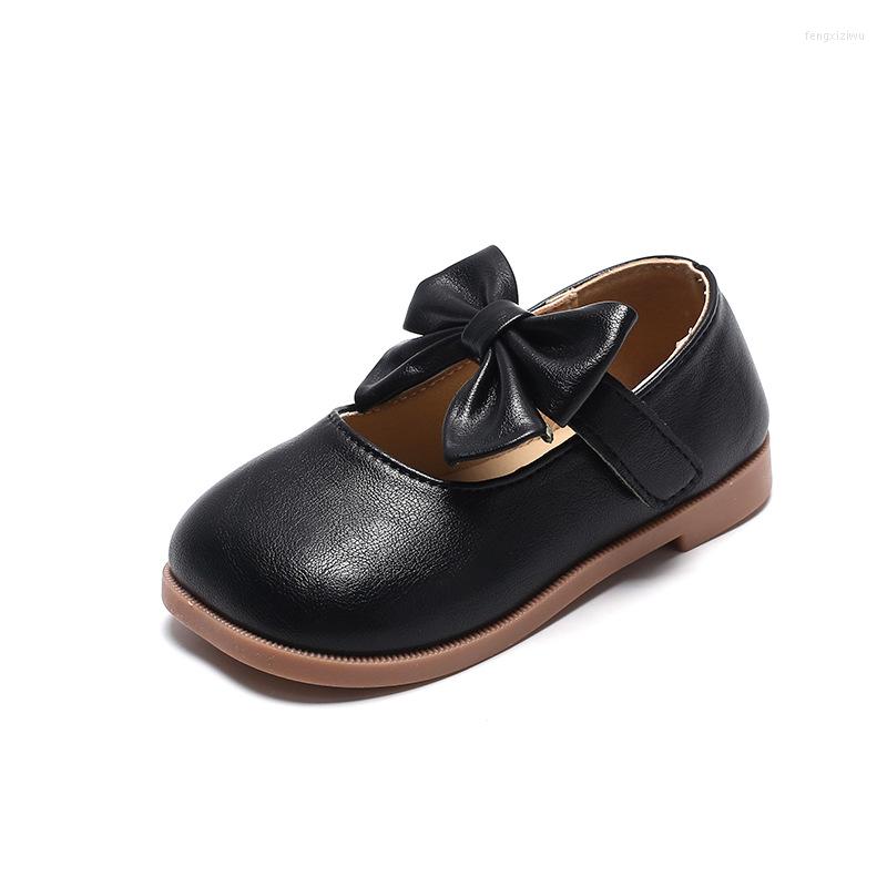 

Flat Shoes Girls Baby School Single Bowknot Princess PU Leather Children's Performances Kids Flats Casual Shoe SMG245, Smg245black