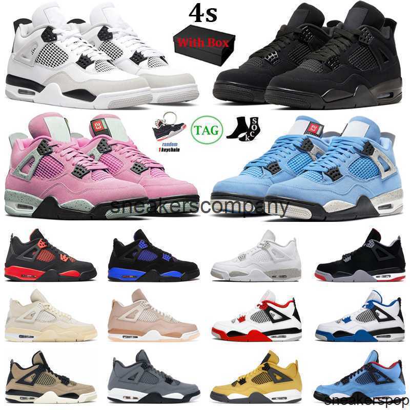 

OG Retro 4 Basketball Shoes Men Women Jumpman 4s Military Black University Pink Blue Red Thunder Cat Bred Sail Mens Trainers Sports, #25