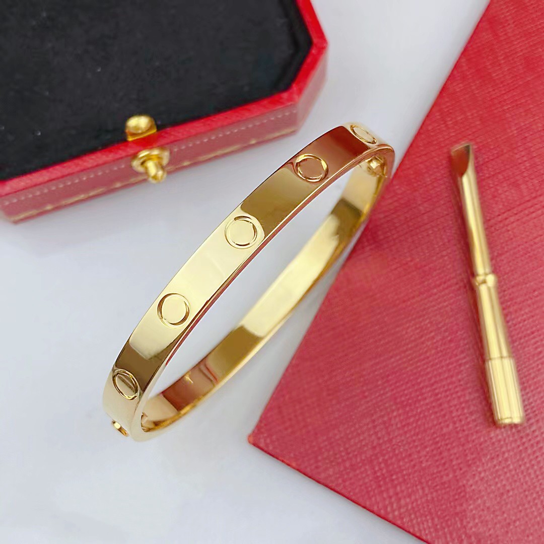 

High end screwdriver nail bangle designer female bracelet male or female cuffs 18K gold holiday gift 316L stainless steel