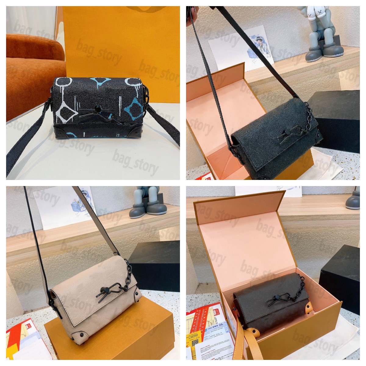 

Designer Bag Steamer Wearable Wallet Virgil Ablon Chains Flap Messenger with Chain-Pin Closure Embossing Monograms Letter Adjustable Strap Shoulderbag Cross Body